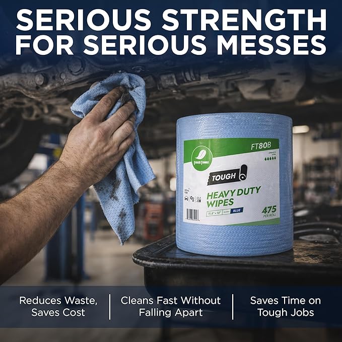 Heavy Duty Wipes - MAX STRENGTH - 1 ROLL OF 475 SHEETS - 11.8 X 13