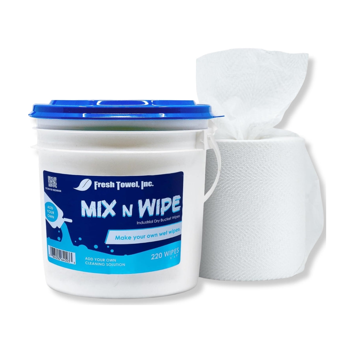 Dry Bucket Wipes - Make Your Own Wet Wipes with Dispenser Buckets for Cleaning - 220 Wipes - 6 inches by 9 inches