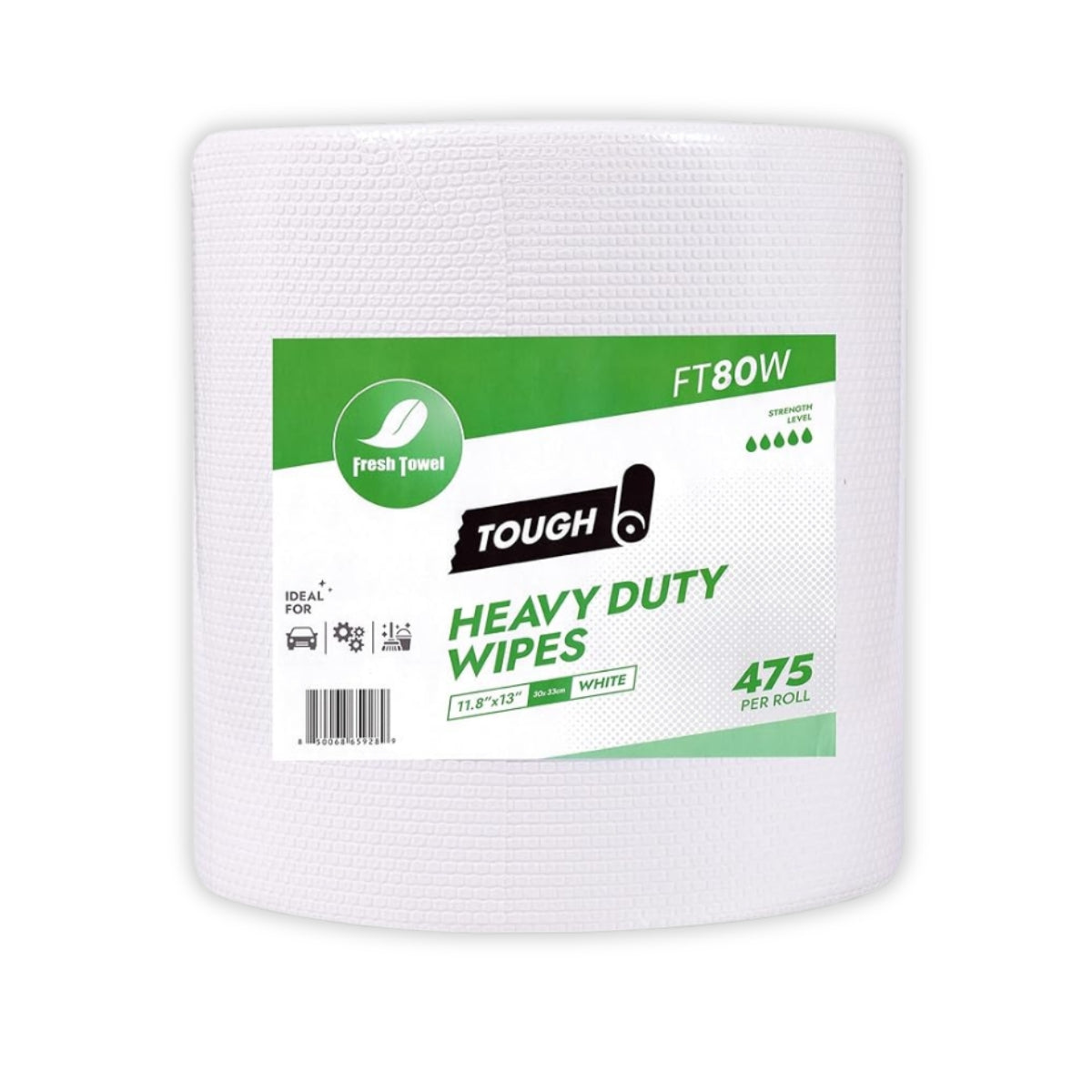 Heavy Duty Wipes - MAX STRENGTH - 1 ROLL OF 475 SHEETS - 11.8 X 13