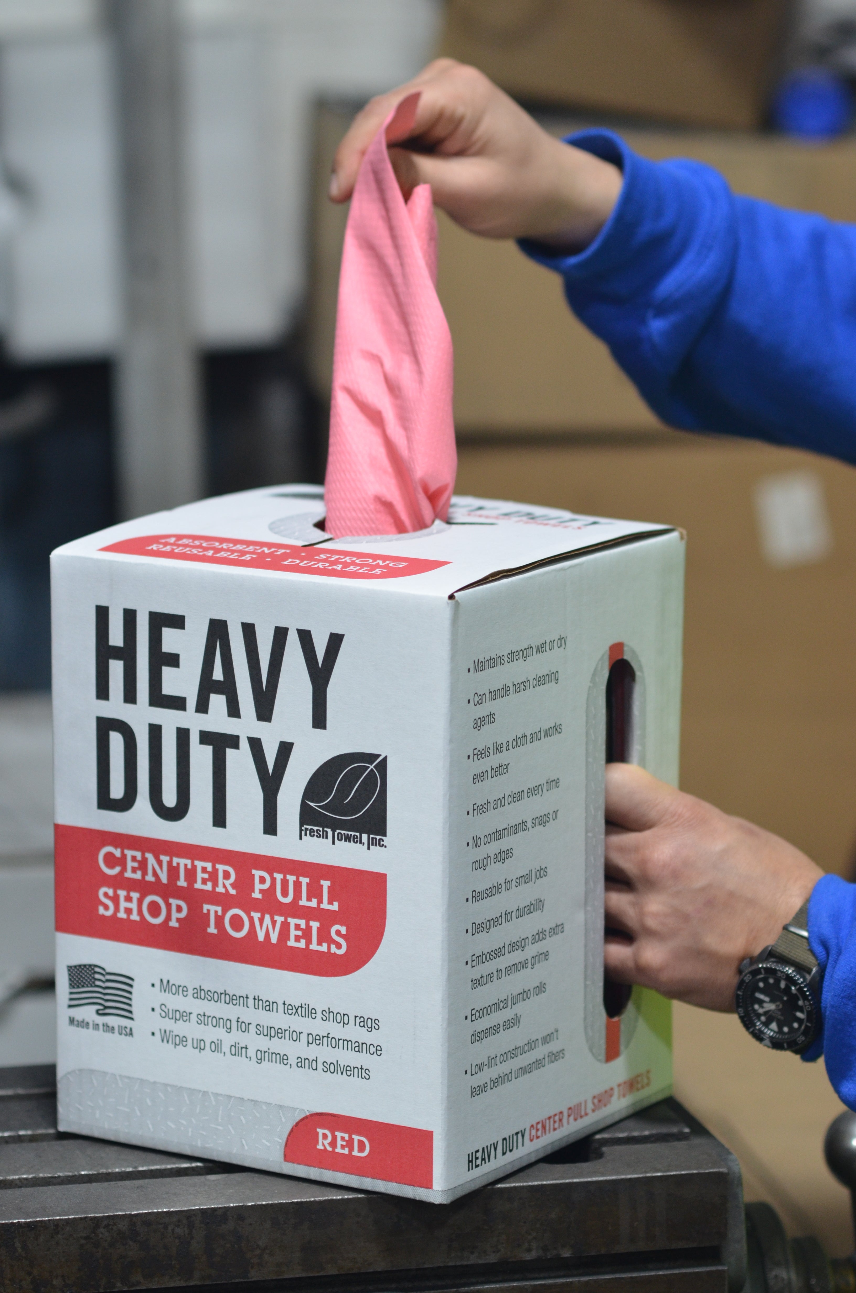 Heavy Duty Shop Towels Center Pull - MAX STRENGTH - 160 Sheets - 9 x 12 inches