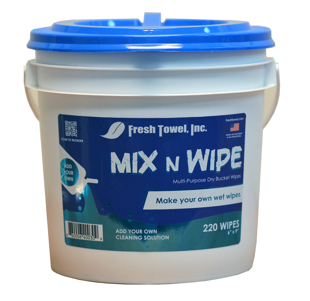 Dry Bucket Wipes - Make Your Own Wet Wipes with Dispenser Buckets for Cleaning - 220 Wipes - 6 inches by 9 inches